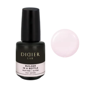 Didier Lab Builder Gel in a bottle, Milky Pink Glitter, 15ml 1