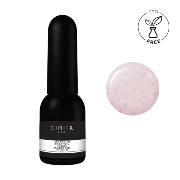 Didier Lab maskuojanti kaučiukinė bazė su folija Rubber Base Foil, Powder Pink, 10ml 01