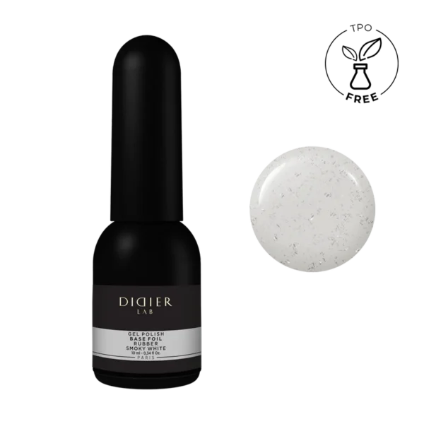 Didier Lab maskuojanti kaučiukinė bazė su folija Rubber Base Foil, Smoky White, 10ml 01