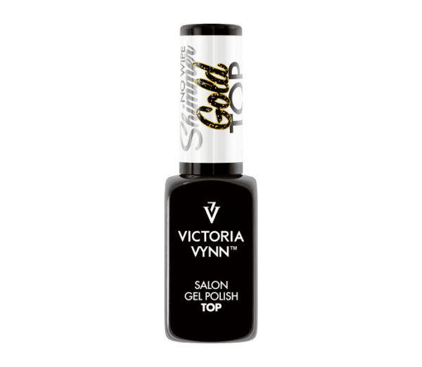 Victoria Vynn topas su blizgučiais NO WIPE SHIMMER GOLD 8ml